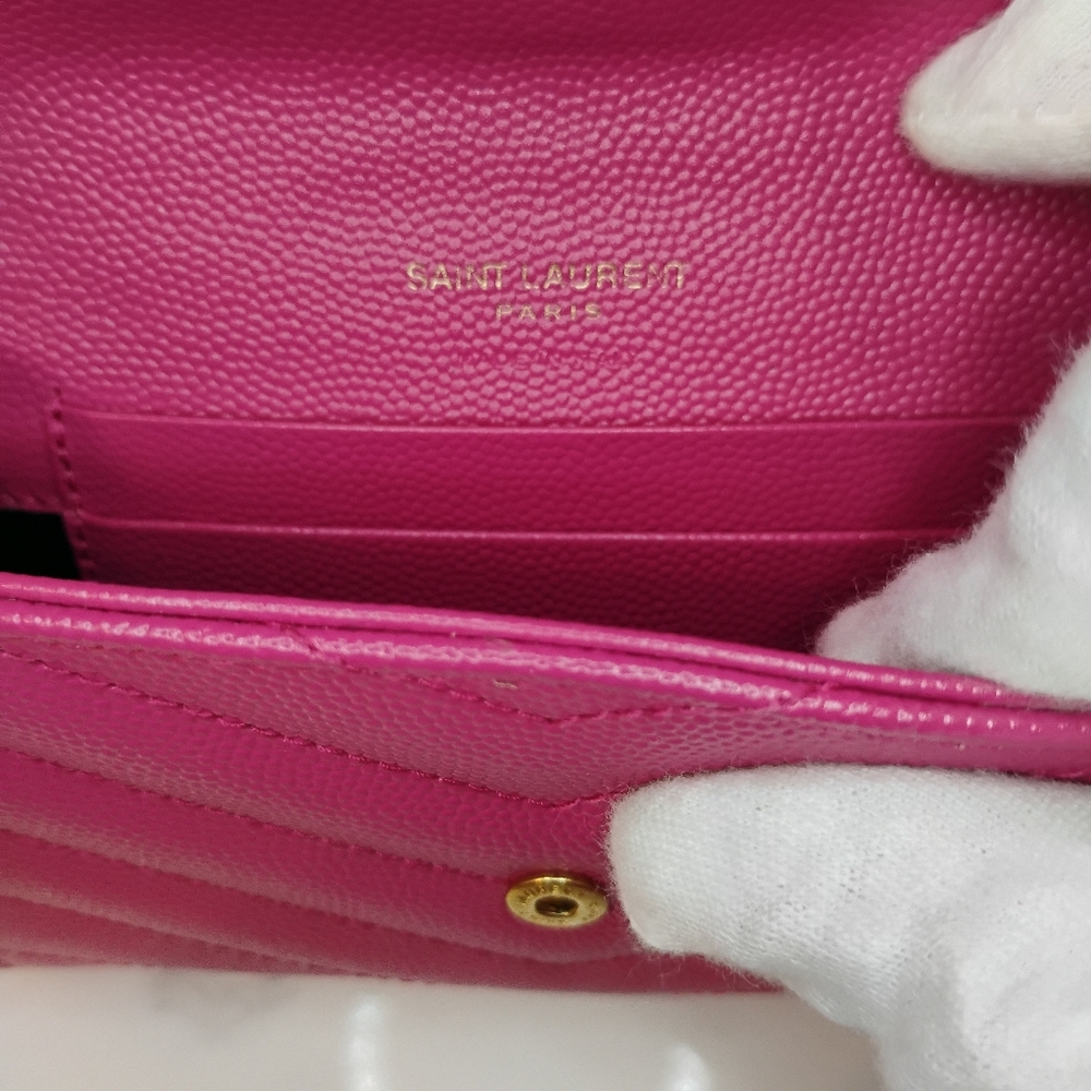 YSL Compact Wallet - Pink Yves Saint Laurent Leather w/GHW - Picture 6 of 15